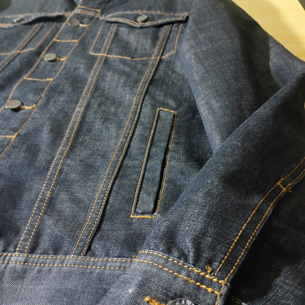 Tony Hawk Denim Trucker Jacket Mens L Large Dark Blue Indigo Cotton Blend